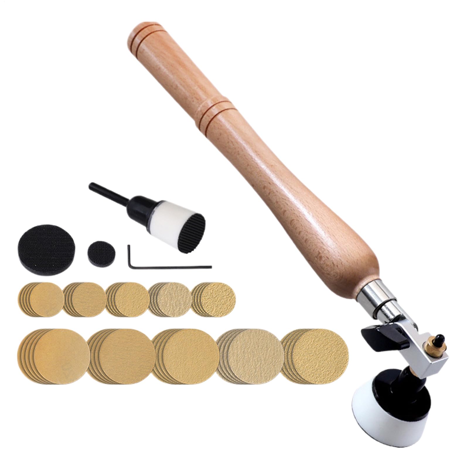 Amoladora de cuencos, herramienta de lijado, discos abrasivos portátiles | lijadora de cuencos, herramienta de lijado de madera, herramientas de carpintería, lijadora para manualidades con 2 cabezales