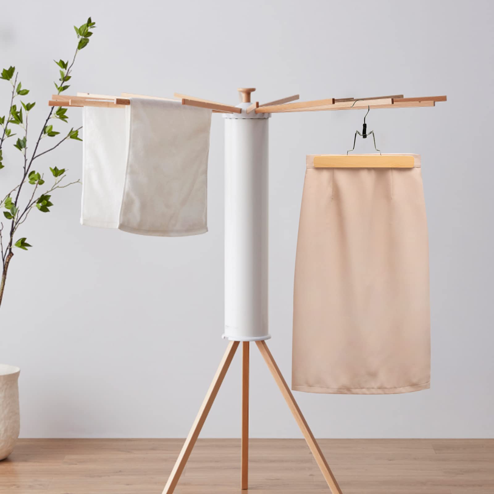 Nature Smile Wooden Clamp Pants Skirt Hair Extension Hangers(20Pcs Natural)