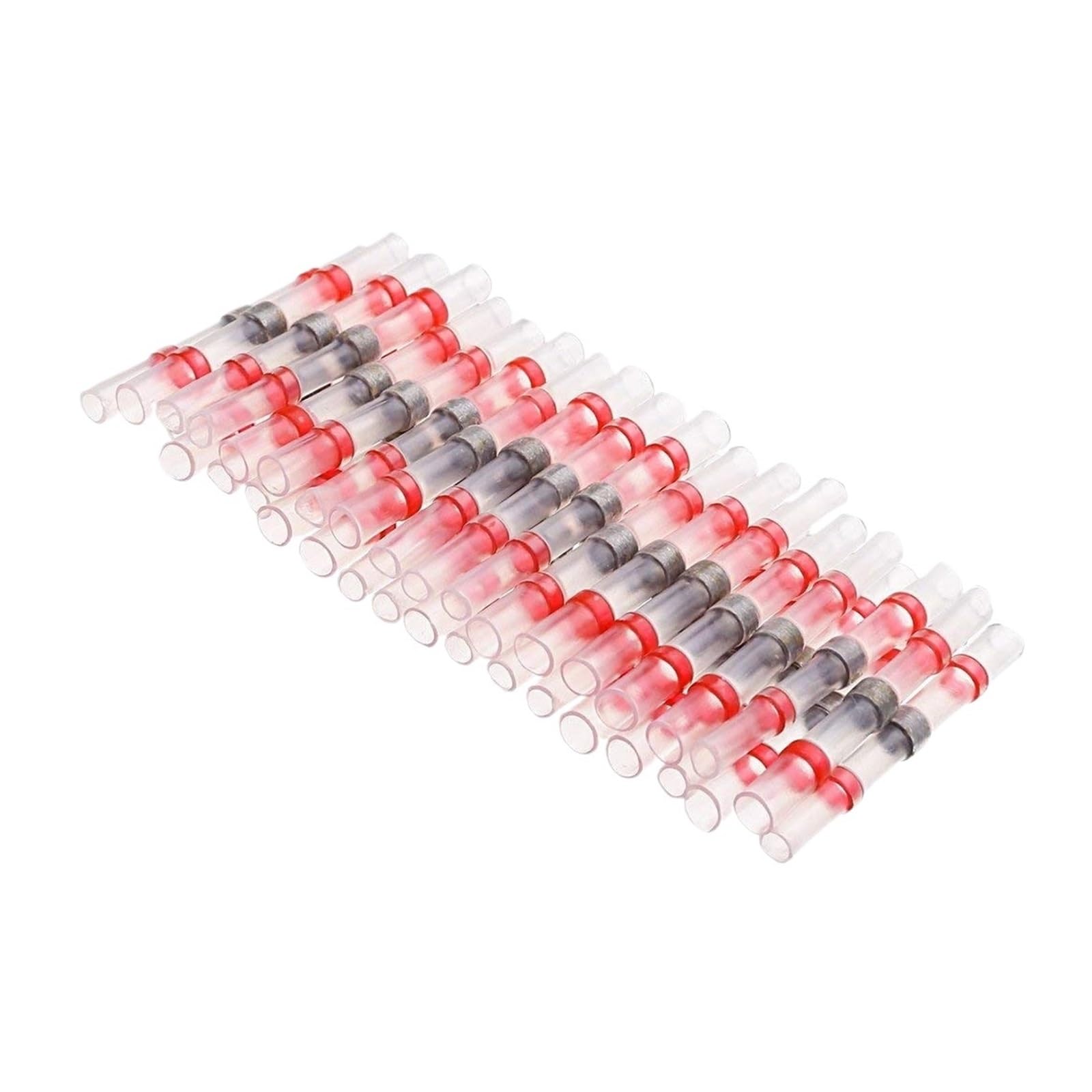 1000/100PCS Conectores de empalme termorretráctiles impermeables, terminales de soldadura de cobre estañado, manguito termorretráctil for empalme(Red,1000PCS)