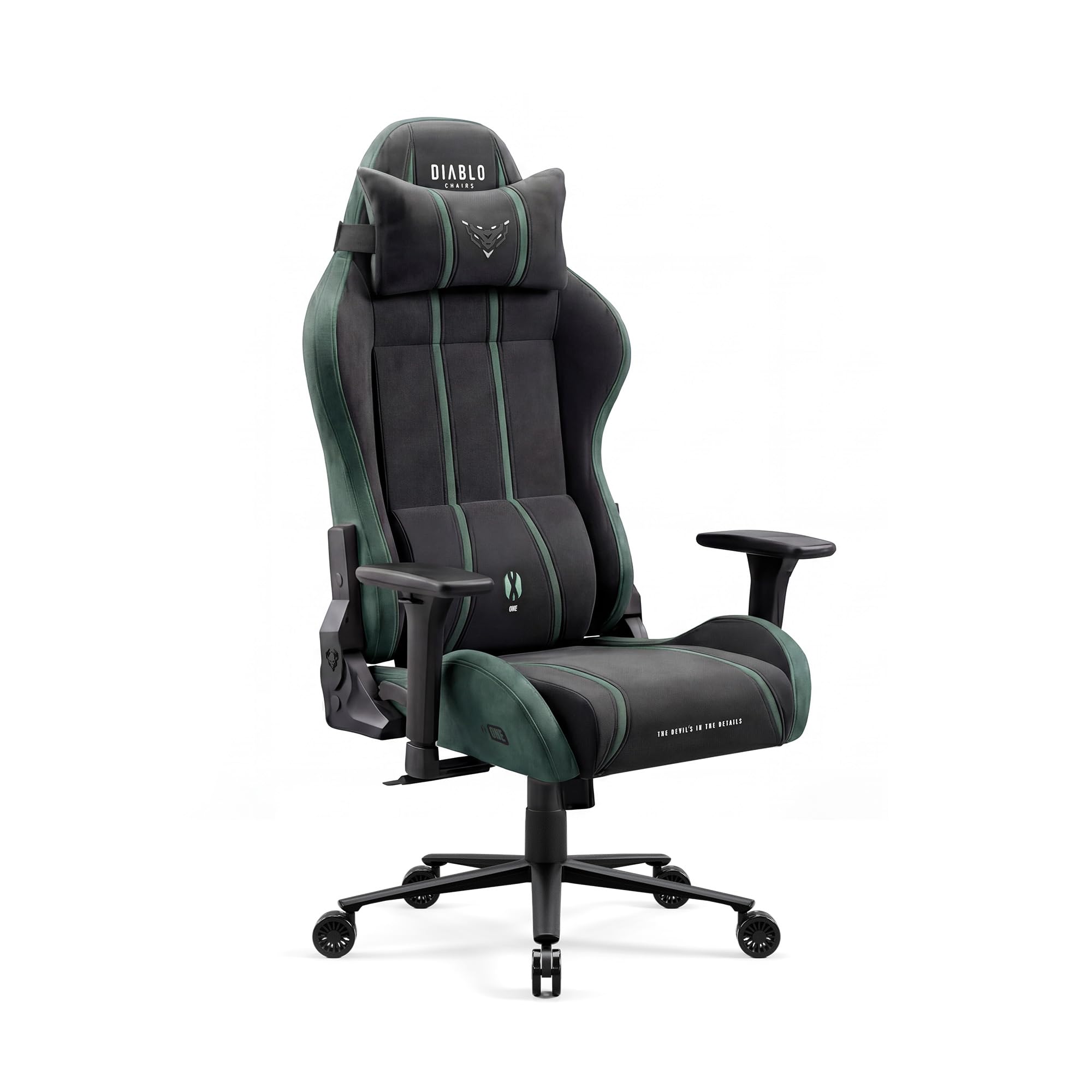 Diablo Ergonomic Gaming Chair Fabric Breathable Swivel Office Desk Chair with Lumbar Support Memory Foam Headrest Adjustable Reclining Backrest 140 Degrees 3D Armrests 140 kg Capacity