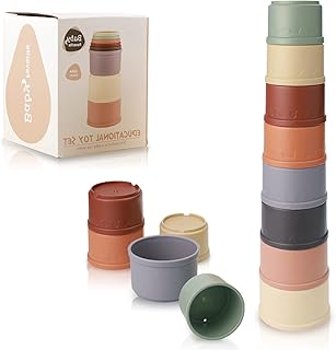 Muulaii 8 PCS Nesting Cups Toys, Fun Educational Stack Up Cups Nesting Cups Rabbit Baby Stacking Cups for Babies 6-12 Months, Drain Holes Fun for Bath, Pool, Water, & Sand Play Sifting & Sprinkling