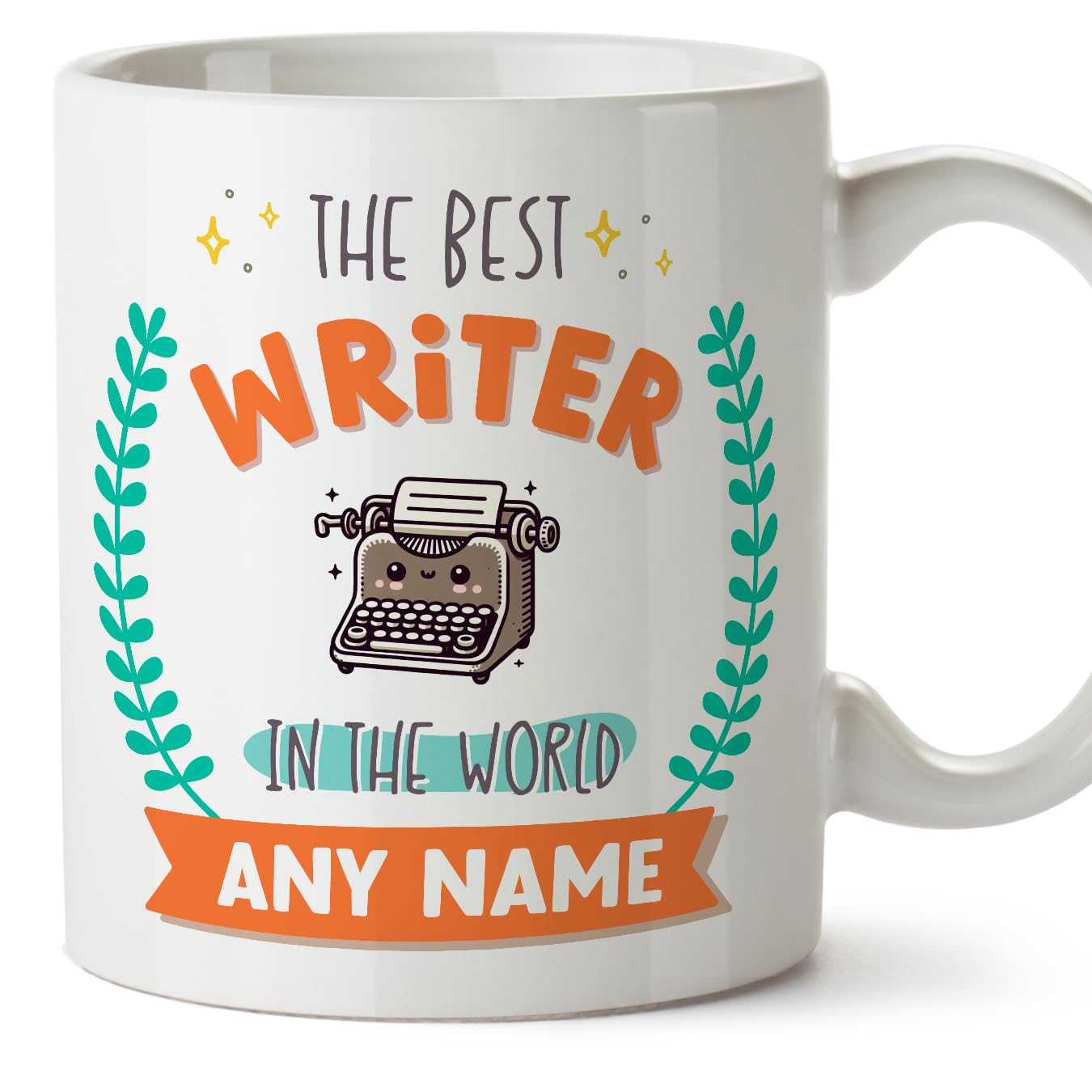 MUGFFINS Writer Mug - in English - World's Best - with Doodle - Funny Gift for Colleagues - Ceramic 11oz Mug