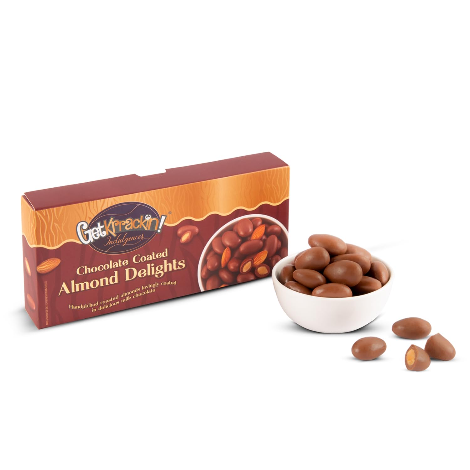 GetKrrackin! Chocolate Coated Almond Delights,Handpicked Roasted Californian Almond With Goodness Of Delicious Milk Chocolate,Choco Covered Almond,Desserts,Sweet Gifting Box For Every Occasion-75 g (B0CMTW9X63) Amazon Price History, Amazon Price Tracker