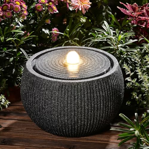 Water Fountain Outdoor Zen Garden Water Feature Outdoor Sphere Fountains for Patio, Deck, Yard, Porch, Home Decor,11.8
