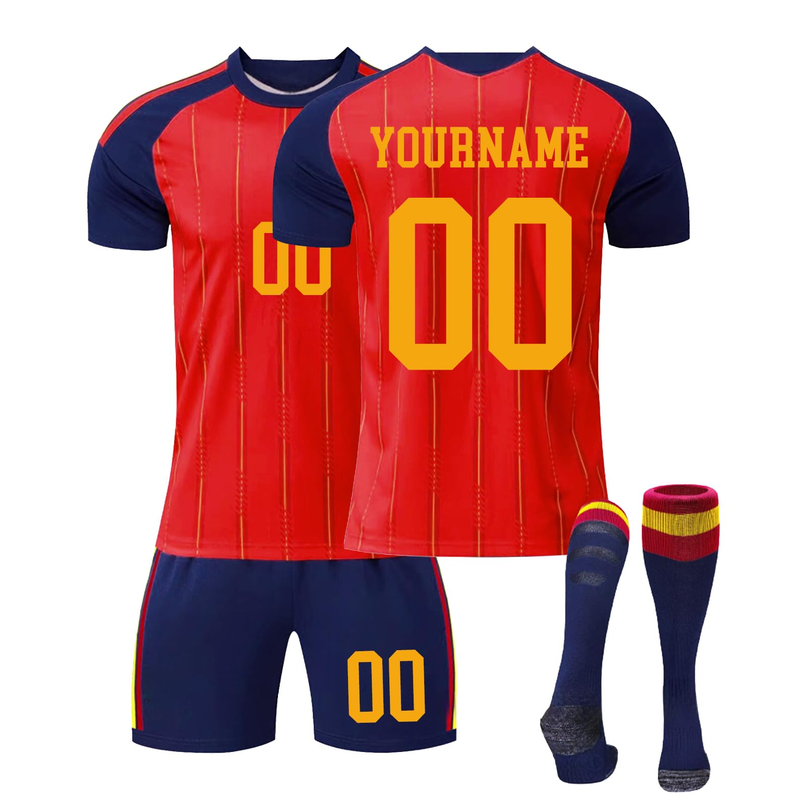 Camiseta de Fútbol Copa Mundial 2026 Personalizadas para Hombres y Niño, Copa Mundial equipación Fútbol DIY Nombre Número con Conjunto Top Pantalón Corto y Calcetines Regalo de Futbol - 2
