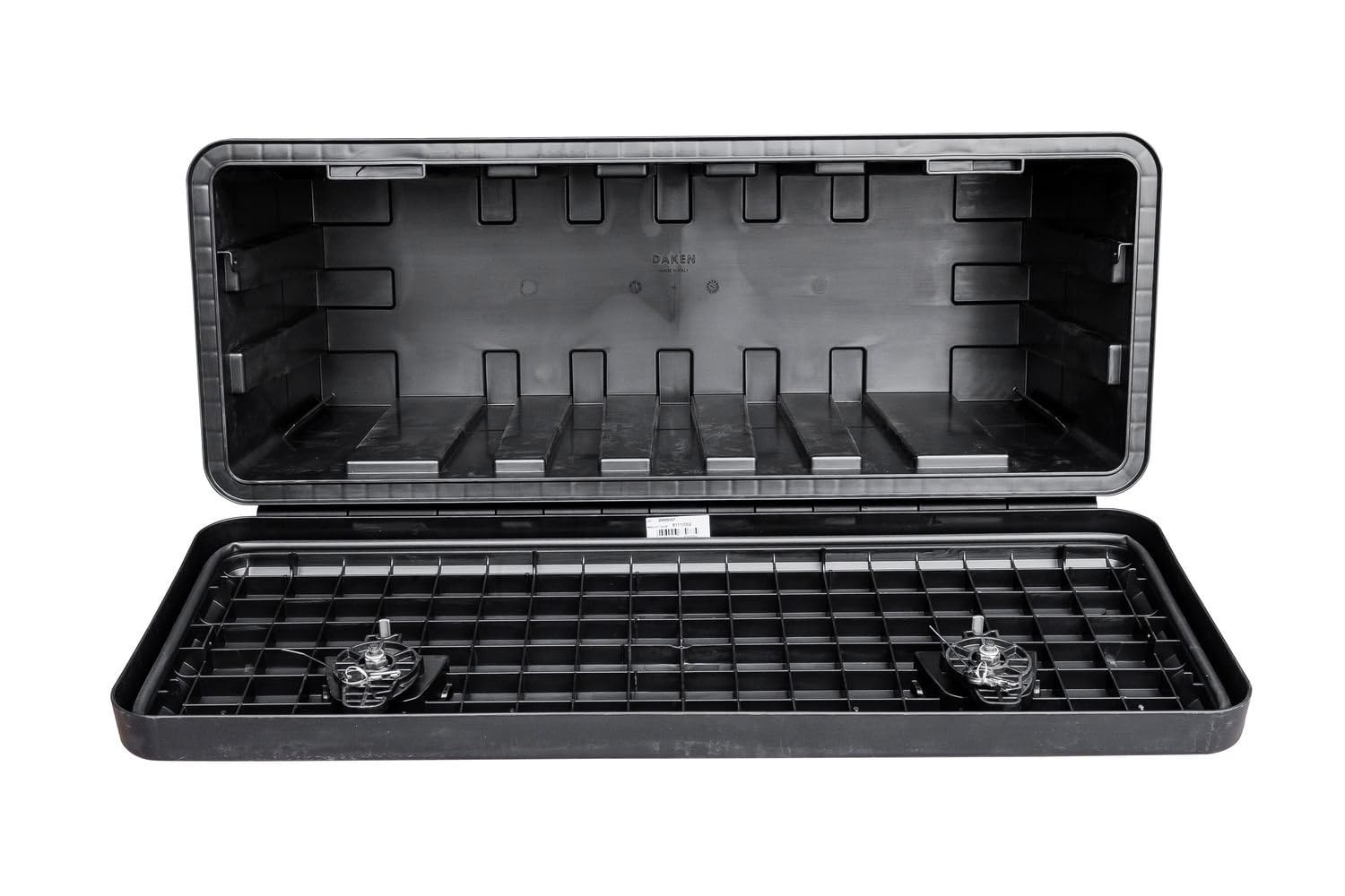 DAKEN Werkzeugkasten JUST 900x367x450mm 90L Transportbox für LKW Anhänger Unterflurkasten Staubox mit Schloss Schlüssel verstärkte Struktur TPE-Dichtung spritzwassergeschützt Schwarz Staukasten robust