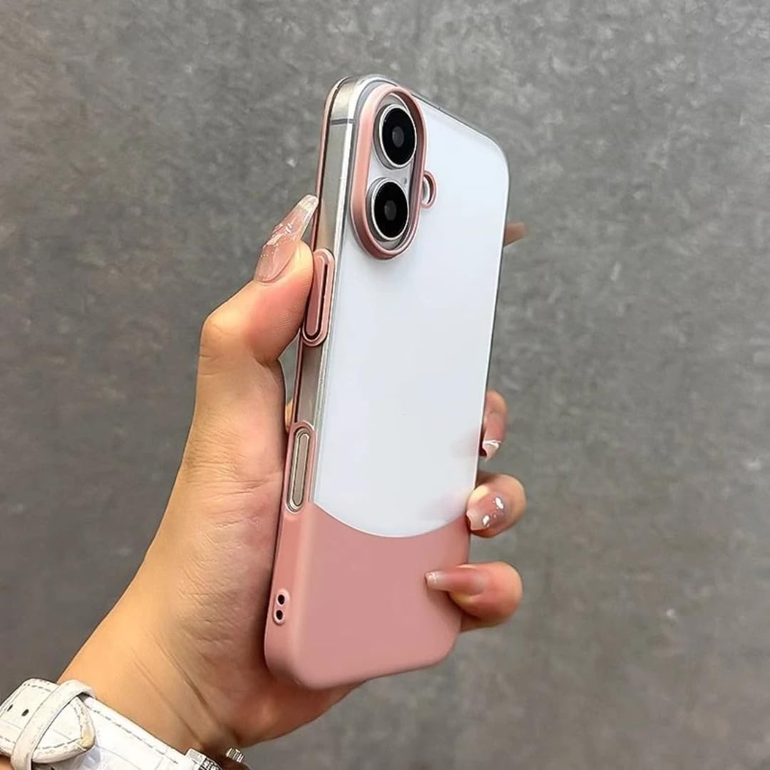 Coque iPhone 15 transparente rose clair rigide résistante aux chocs