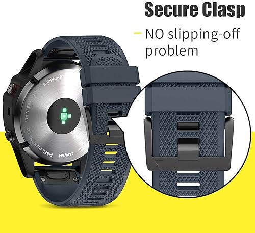 Vista 33 de NotoCity Compatible Fenix Band 26mm Width Soft Silicone Watch Strap for Fenix 5X Plus, 6X, 6X Pro, 3, 3 HR, Descent MK1, D2 Delta PX, D2 Charlie, 8