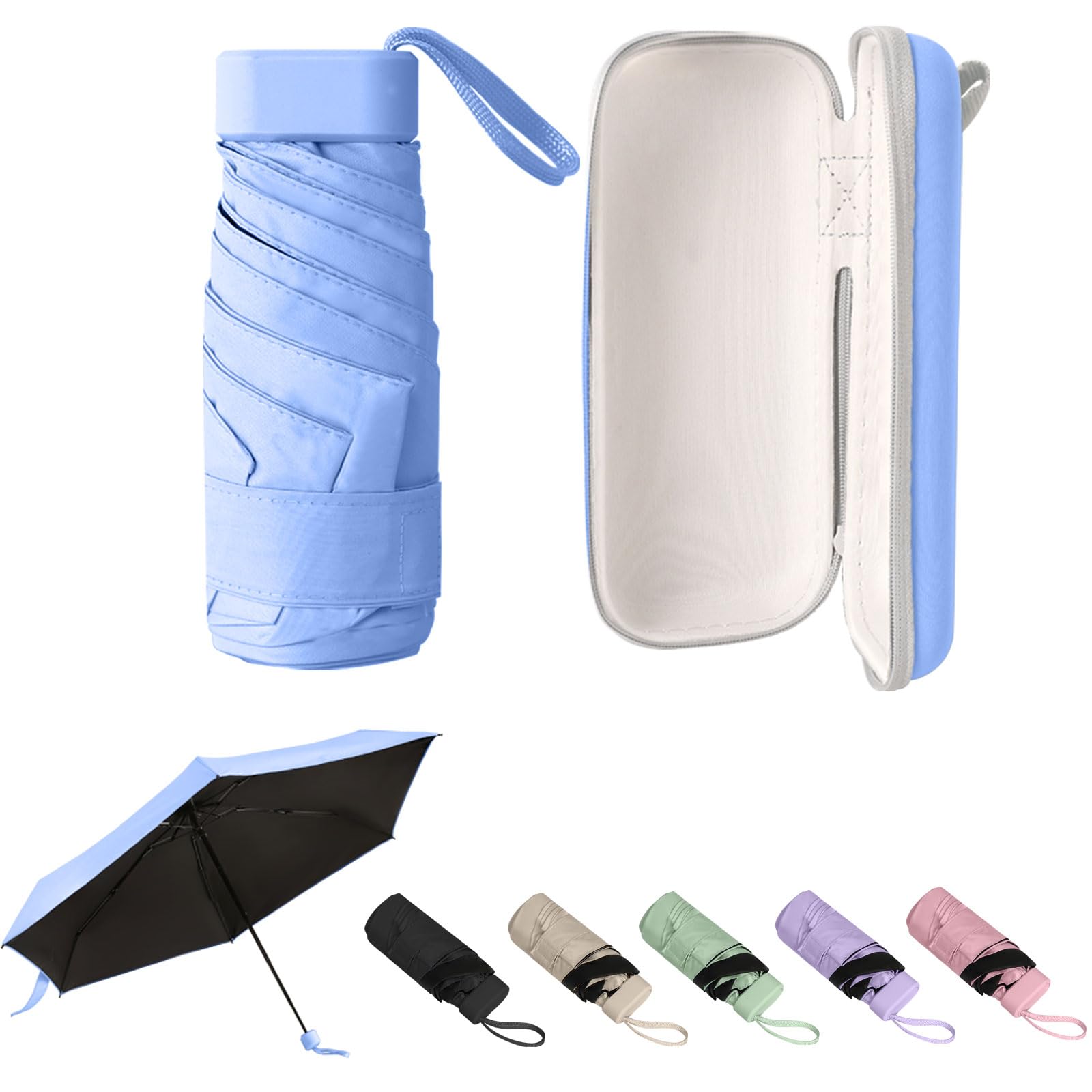 Umbrella Small Mini Umbrella, Lightweight Folding Compact Travel Umbrella Portable Parasol for Backpack Purse - Sun & Rain Pocket UV Umbrellas for Kids Girls Boys Women-image-43
