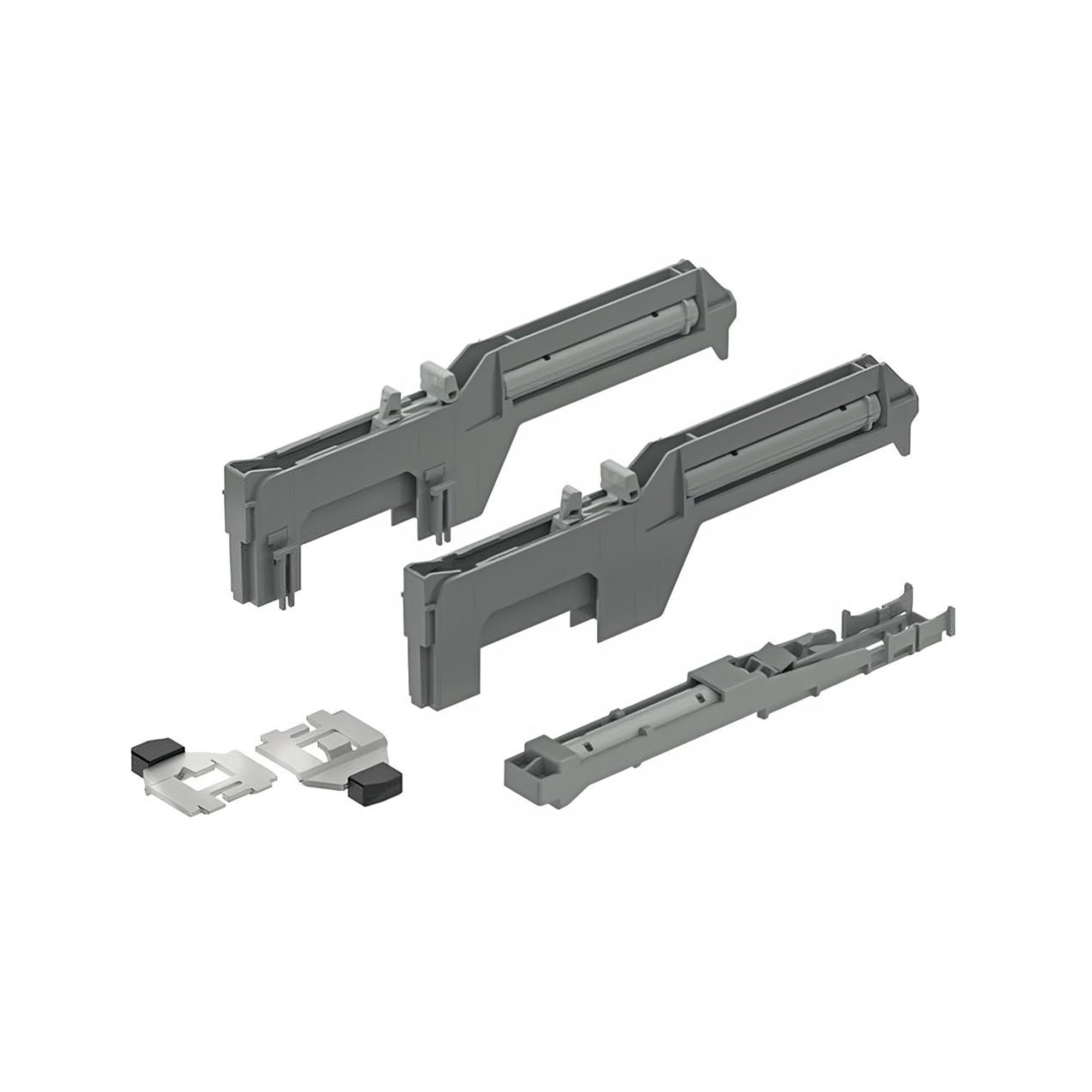 Brixwell QG87-001 Easy Close Mechanism, for Top Bottom Mounted Pull Out Cabinet Gray