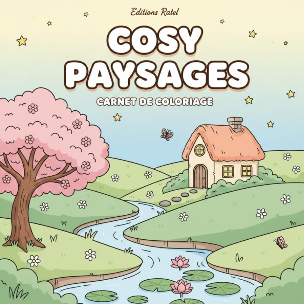 Cosy Paysages: Carnet de Coloriage pour Adultes et Enfants, 50 Coloriages uniques de paysages naturels, Grand Format: Scènes Relaxantes avec ... et Campagnes Champêtres | Format 8.5x8.5