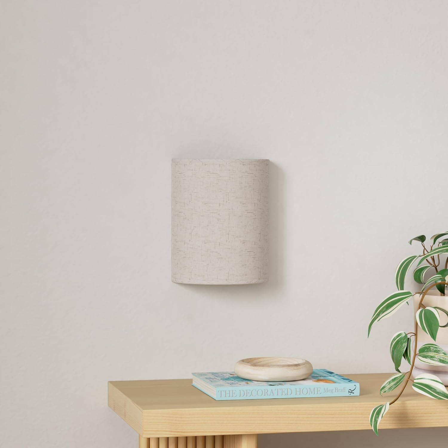 Plug in Wall Sconces, Stepless Colors 2700K-6500K & Stepless Dimming, Wall Sconces Set of Two with Remote & Switch Control, Plug in Wall Light with Timer, Bulbs Included, Linen