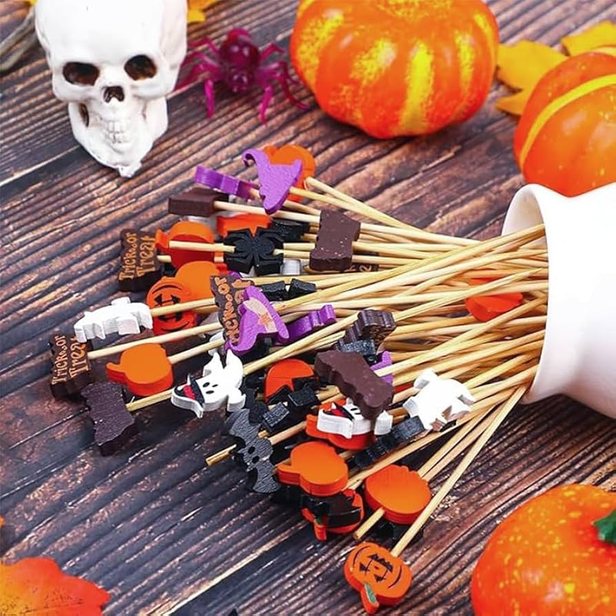 Amazon.co.jp: SITEDAN ハロウィン カクテルピック フルーツピック 100