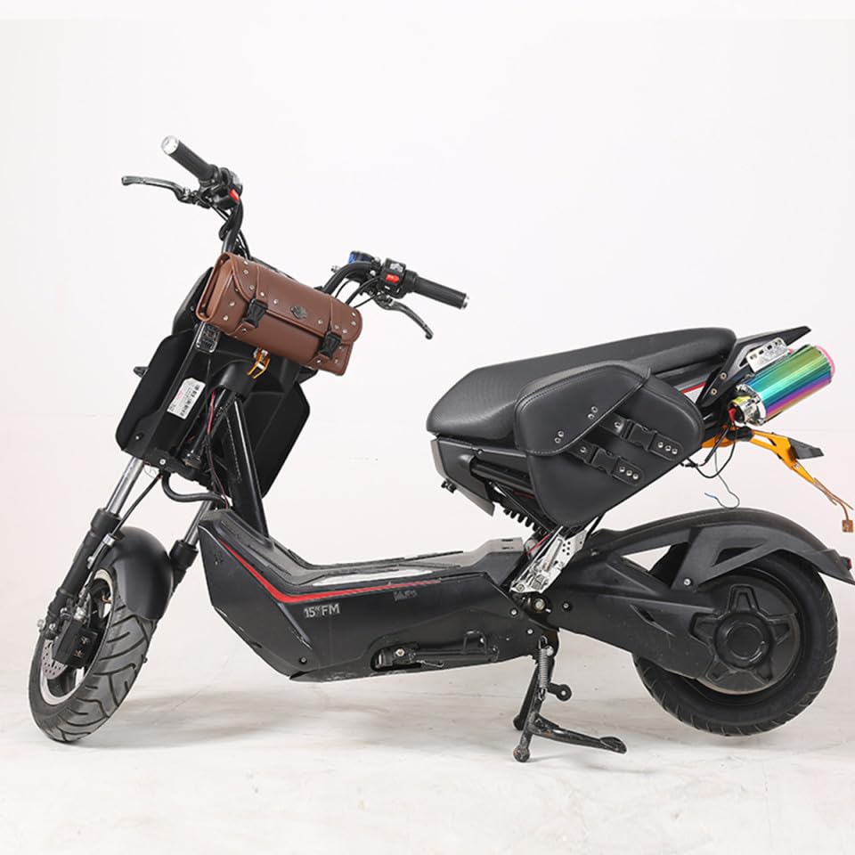 Bolsa de herramientas para alforja de motocicleta con correa de montaje, almacenamiento redondo para bicicleta eléctrica miniatura 4