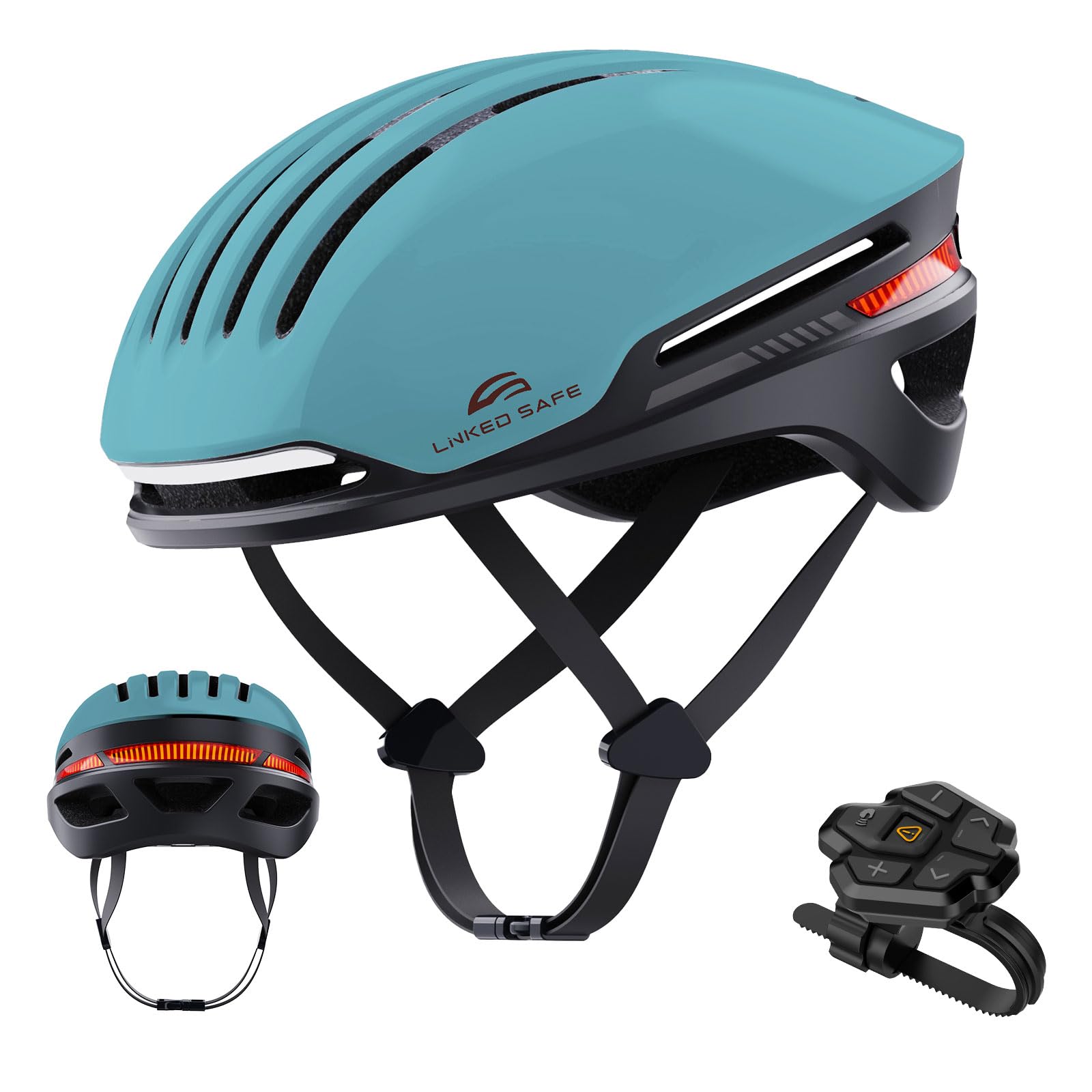 Bike Helmet with Bluetooth, Smart Bike Helmet for Adults Men Women with Built-in Speakers, Auto Brake Blinker, Front and Rear LED Turn Signals Remote Control, Smart Cycling Helmet.