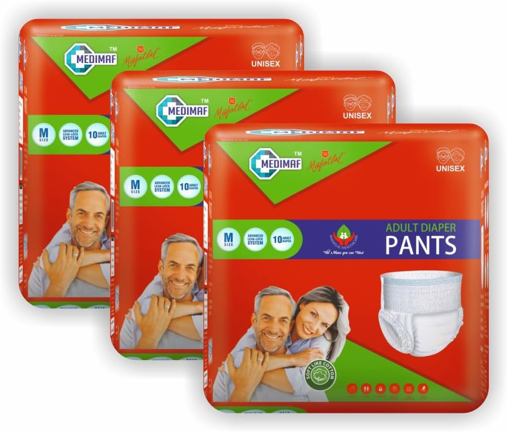 MEDIMAF by Mafatlal Adult Diapers Pants - 30 Count (Medium) HPCADPM_30U