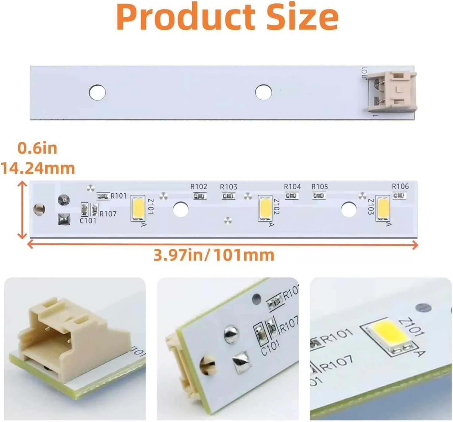 Generic 2Pcs WR55X26671 For Refrigerator Waterproof LED Light Board DIY Part For Machine Bulb Replacement Refrigerator Accessories