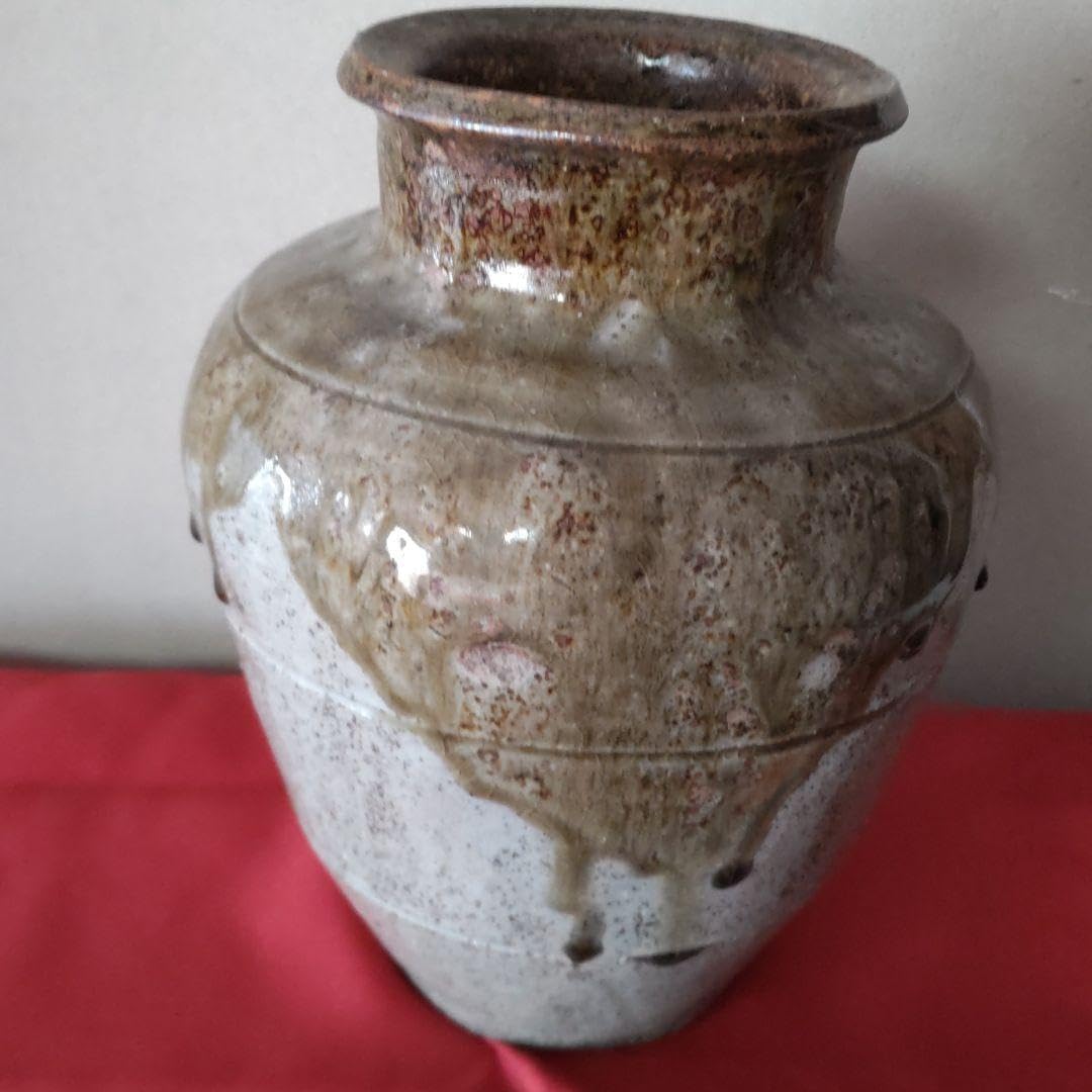 常滑焼　三筋壺　D044 常滑焼 三筋壺 D044 常滑焼 三筋壺 D044（自然釉三筋