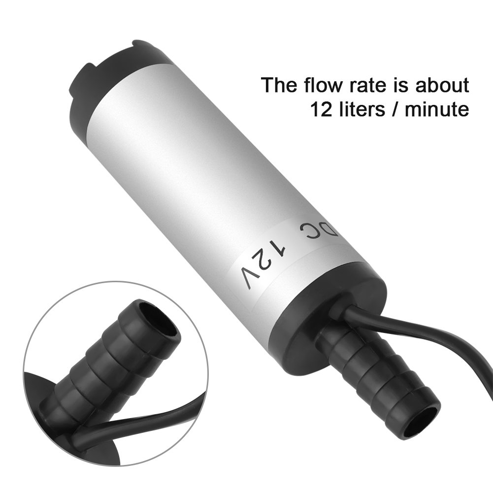 Diametro 3,8 cm inox DC 12V Sommergibile Gasolio Olio Carburante Pompa di Trasferimento dell'Acqua Sifone Elettrico per Auto Motocicletta per Cambiare Olio