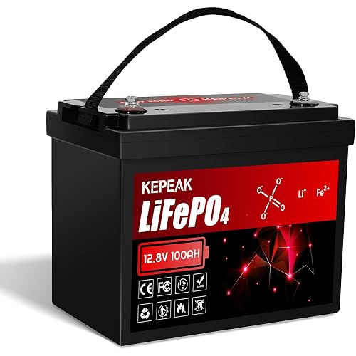 12.8V 100Ah LiFePO4 Battery Group 31, KEPEAK Rechargeable Lithium Battery with 100A BMS, Up to 15000 Cycles, 1280Wh Higher Energy Density, Perfect for RVs, Van, Trailer, MotorHome, Boats ect.