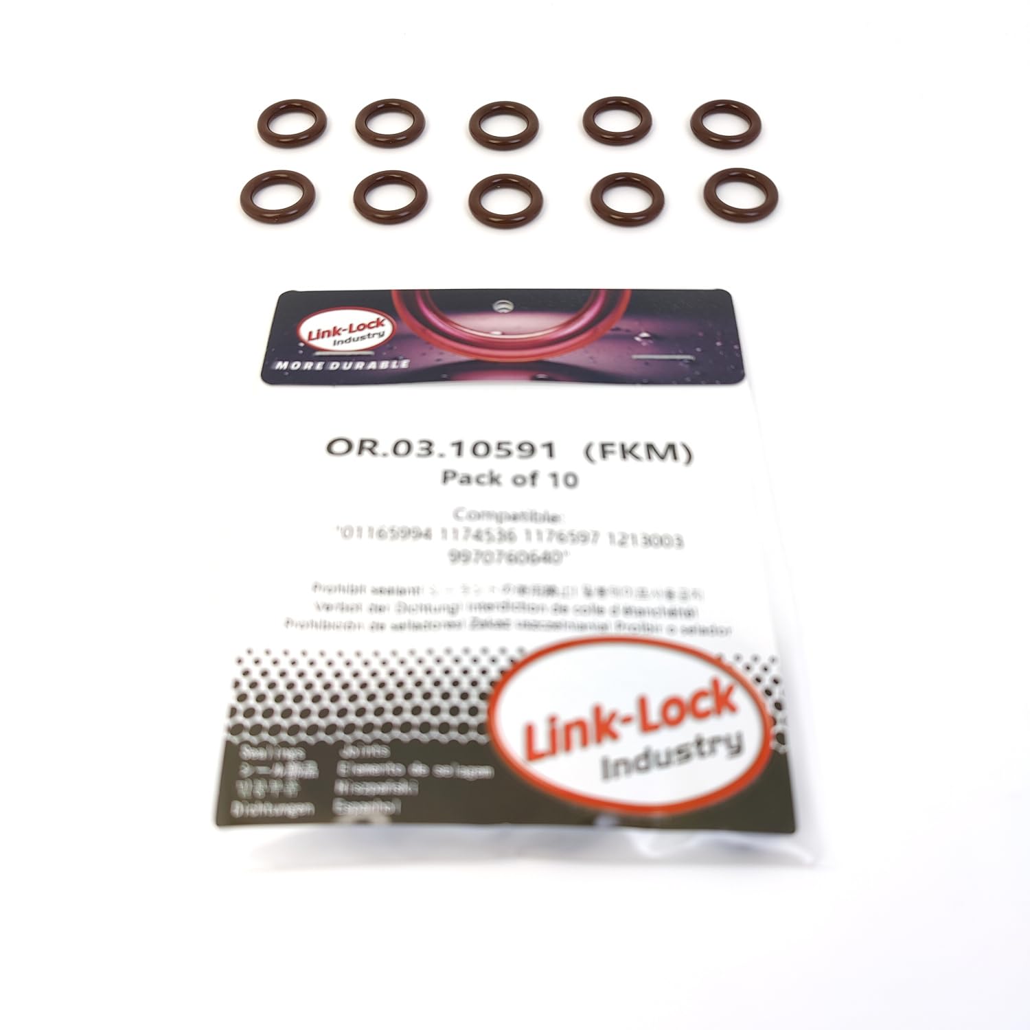 10PCS OR.03.10591 FKM Viton Sealing O-Ring Kit of Fuel Injector 01165994 01174536 01176597 01213003 99970760640 for DEUTZ for Porsche