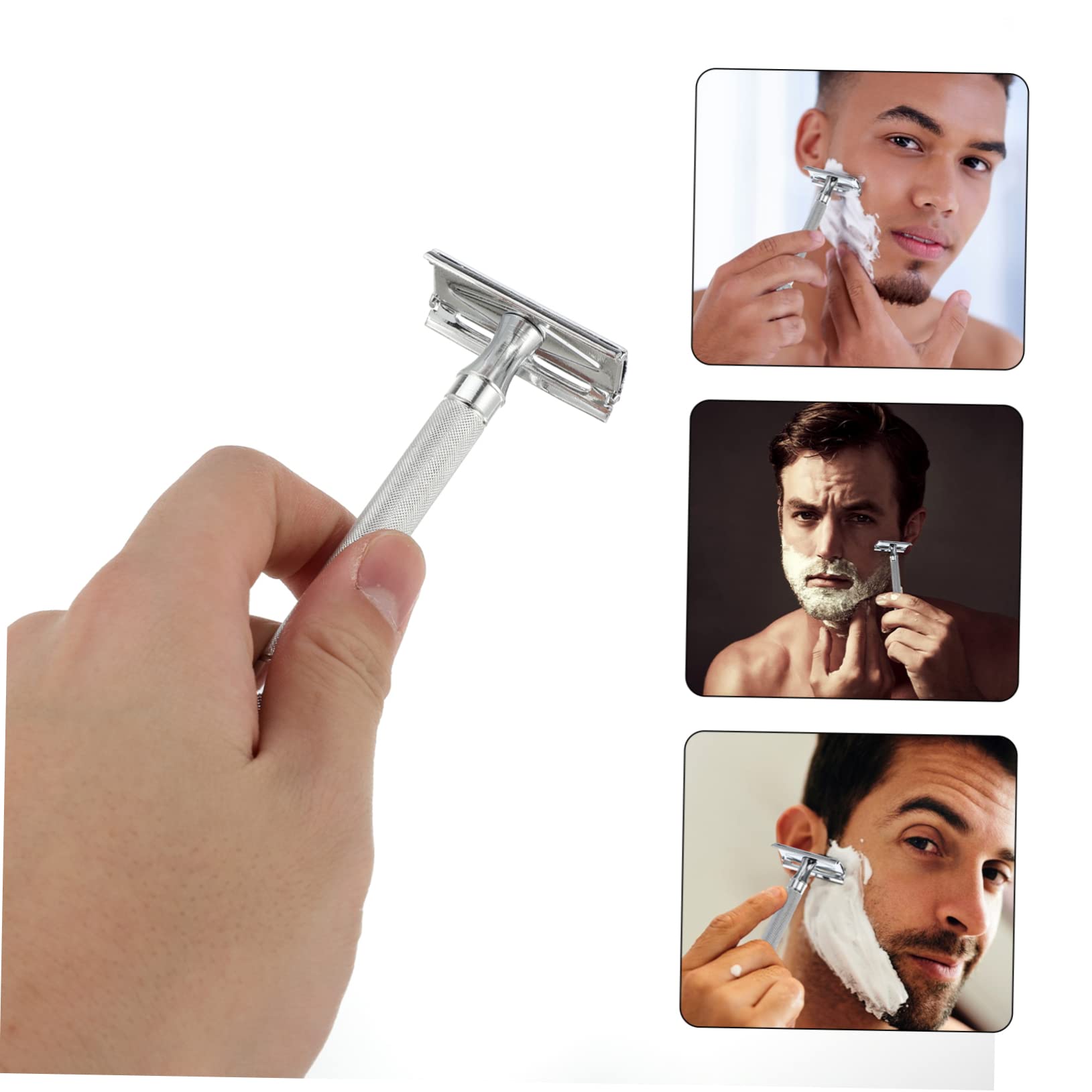 3pezzi Rasoio Di Sicurezza Manuale Con Manico Ergonomico Rasoio Per Barba Riutilizzabile e Durevole Strumento Da Per Rasatura Precisa e Sicura Design Facile Da Pulire