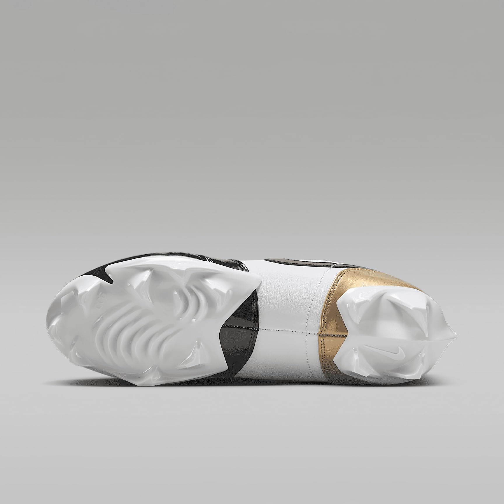 Jordan 1 Low TD Men's Football Cleat (FJ6245-701, Metallic Gold/White/Black) Size 8.5