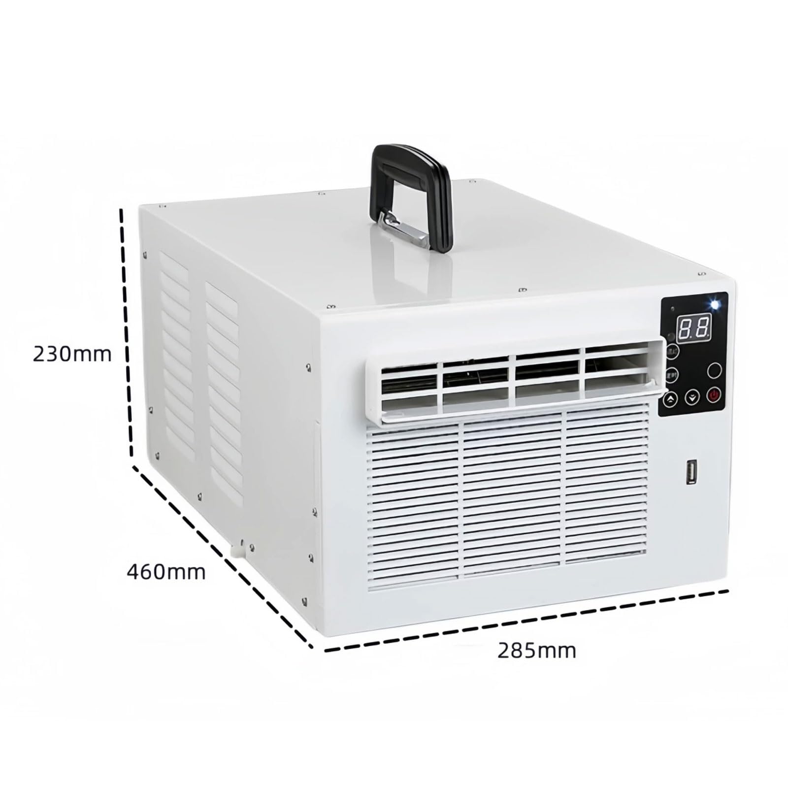 1100W/2500BTU Klimatyzator Przenośny do Biura 220V z Rurą Wylotową | Panel Dotykowy/Pilott Zdalnego Sterowania Port USB Osuszanie Powietrza Wyjmowany Filtr Camping