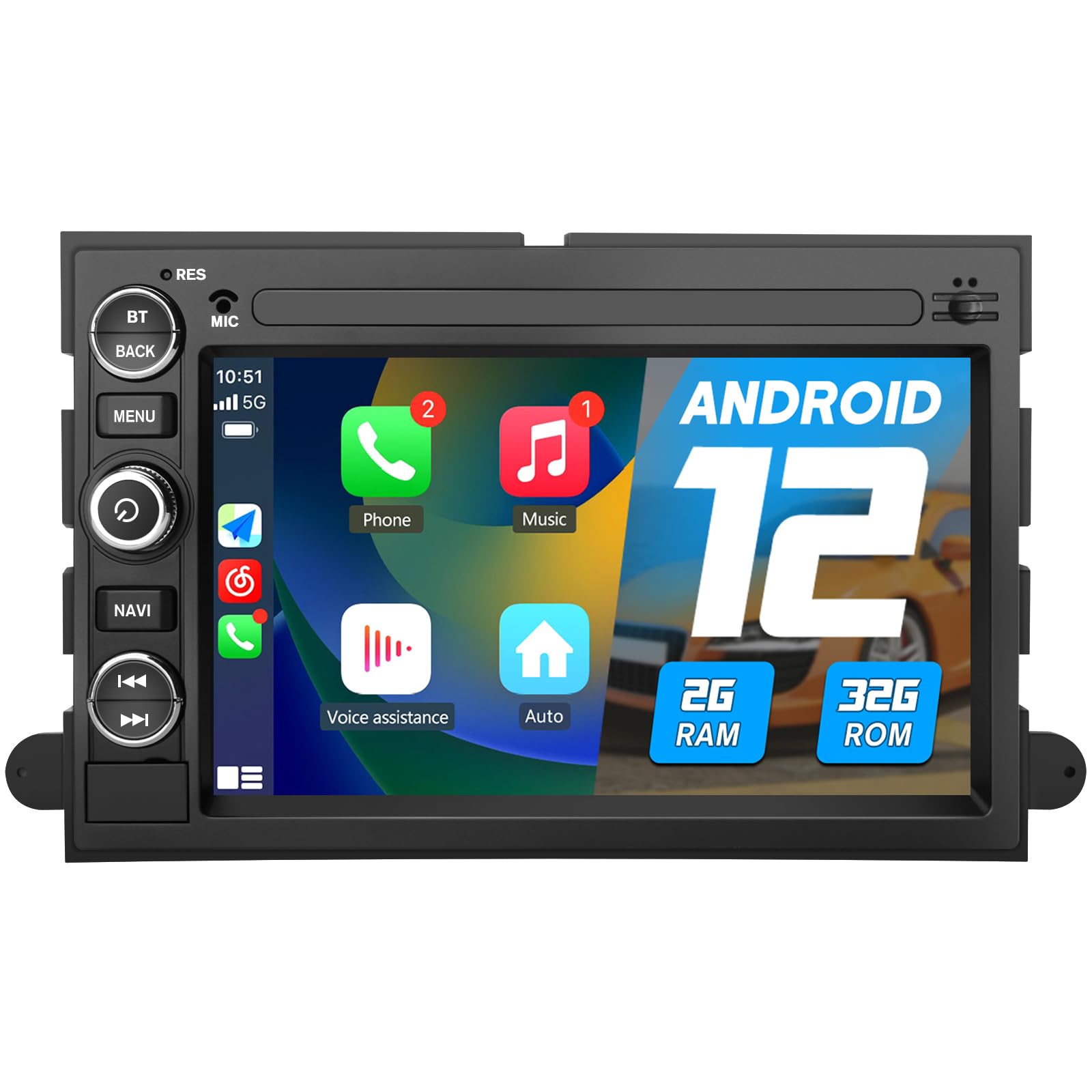 Car Radio Stereo for Ford F150 F250 F350 Fusion Edge Explorer Taurus Freestar 7 Inch Touch Screen with CarPlay Android Auto