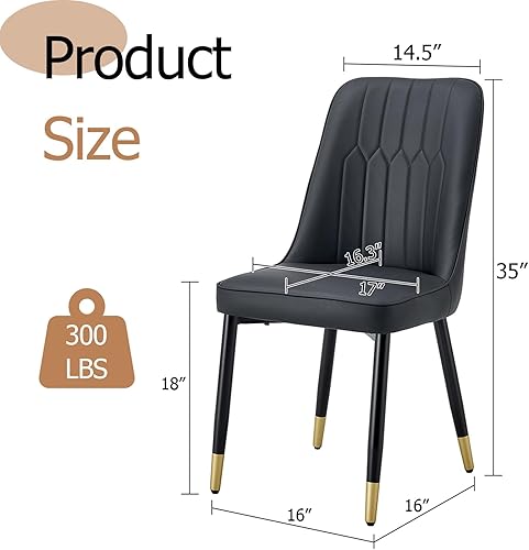 Miniatura 3 de Ebullient Juego de 2 sillas de comedor modernas sillas de cocina sin brazos y sillas laterales de metal para comedor cocina sala de estar estudio