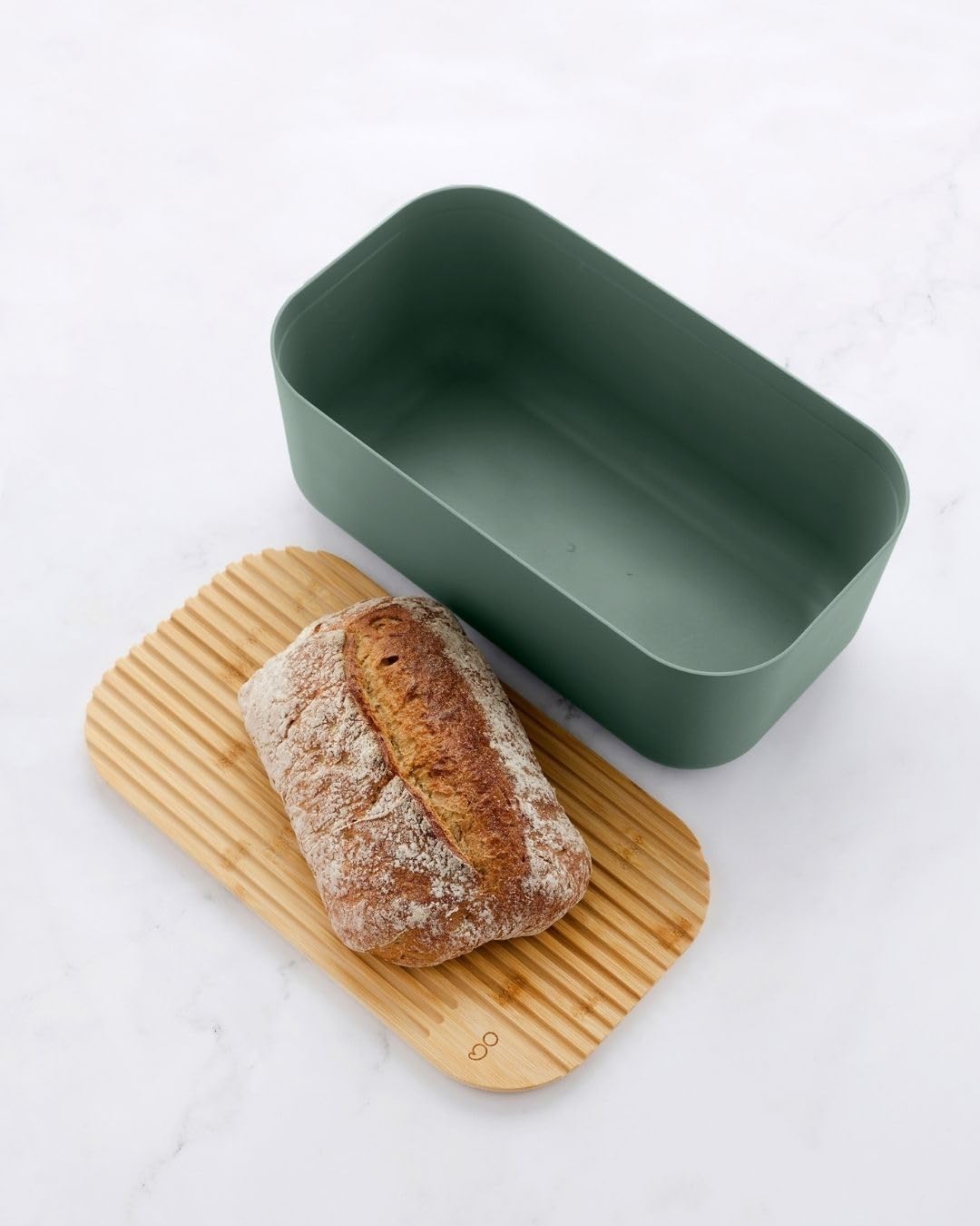 Point-Virgule Panera en rPET con tapa de bambú, color verde, 38 x 21 x 15 cm