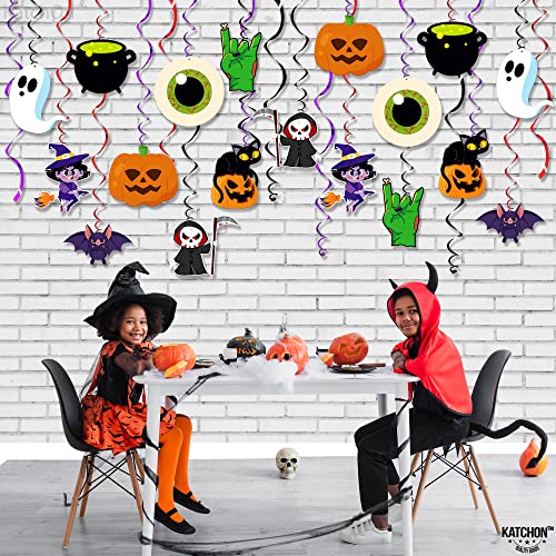 Katchon, Scary Hanging Halloween Decorations Indoor - Large, Pack Of 30 | Halloween Hanging Swirls For Halloween Party Decorations | Halloween Birthday Decorations | Halloween Ceiling Decorations #TOP1