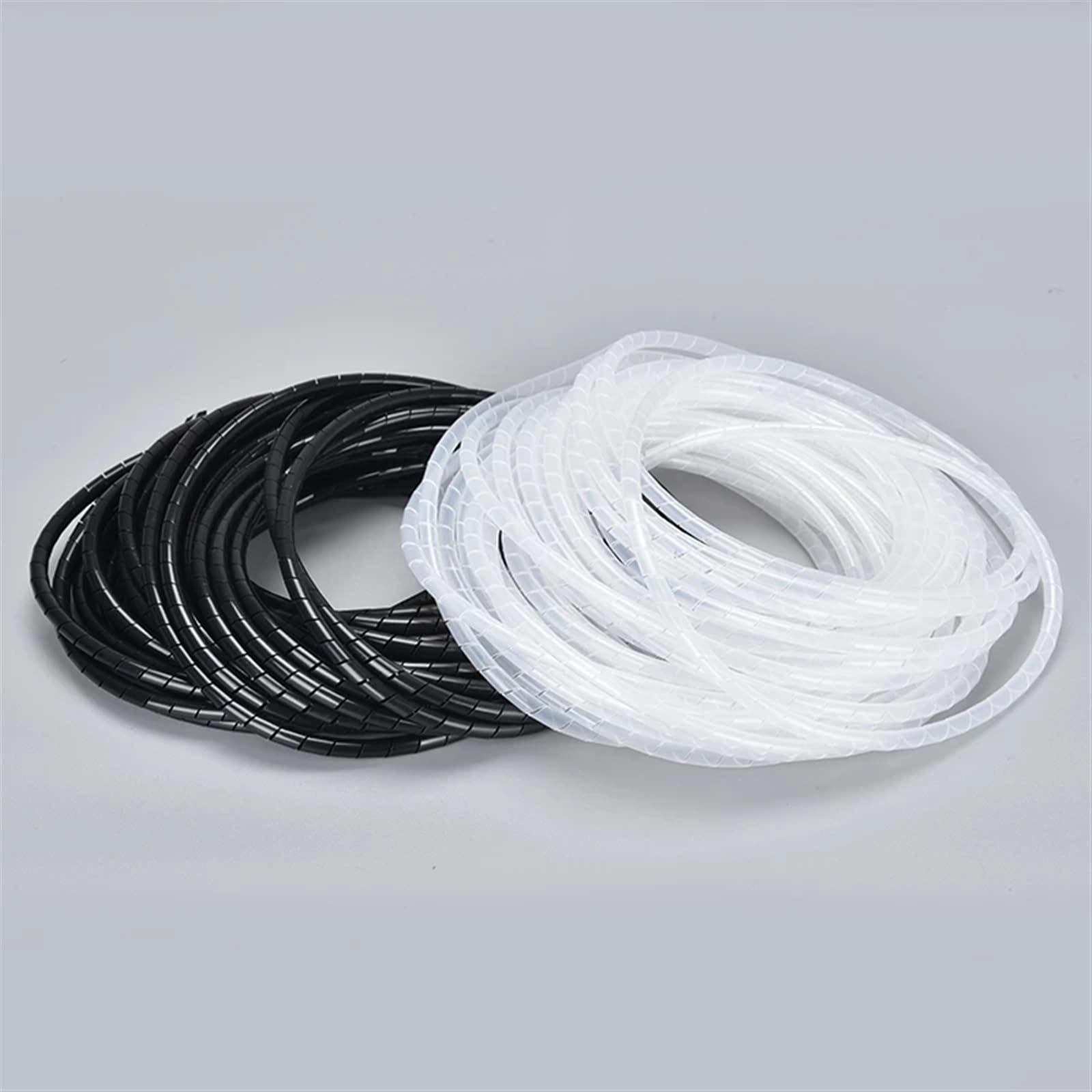 Tubo enrollador de Cables, Manguito Flexible for gestión de Cables en Espiral, 5 Metros(Black,14mm Inside Diameter)