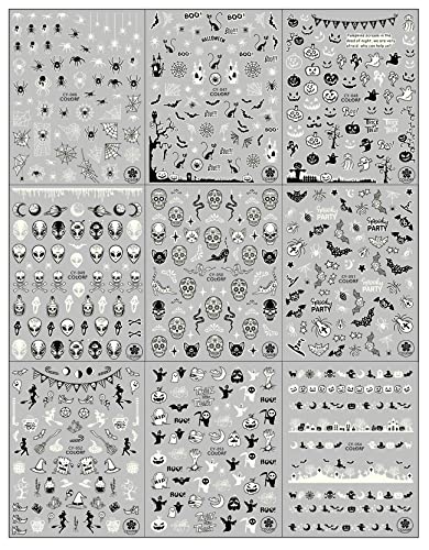 JMEOWIO Halloween Bagliore Adesivi Unghie Nail Art...