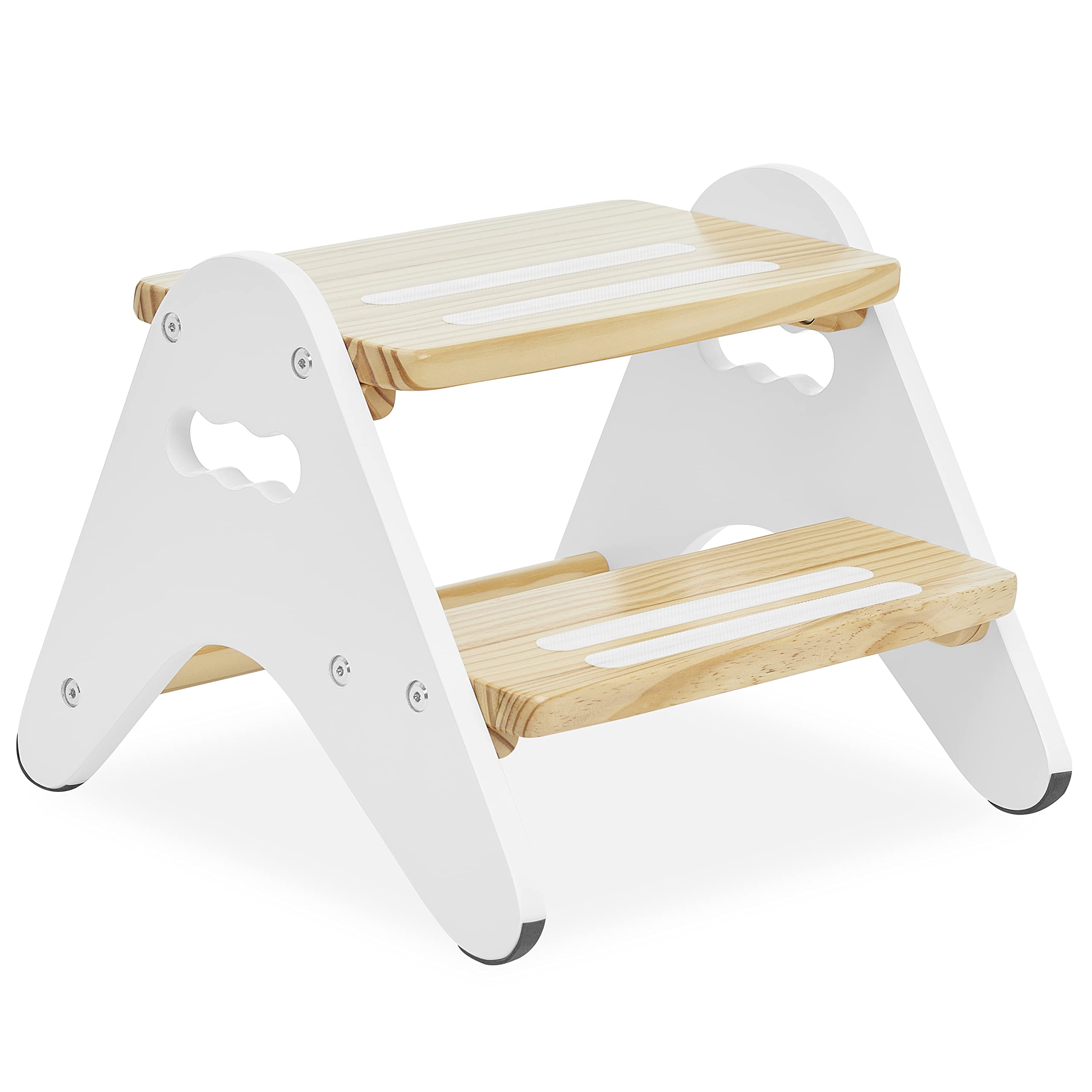 JPMA Certified Dream On Me Skyward Multipurpose Kids Step Stool with Anti-Slip Base, Greenguard Gold Certified, Made of Sustainable New Zealand Pinewood in White and Natural