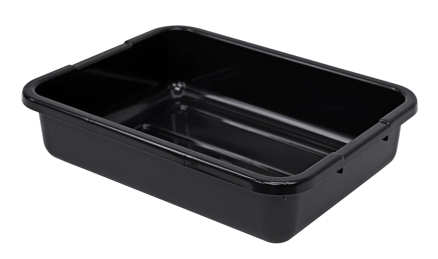 FSE 373-FSB-21155RBKCS Bussing Tub, 21"L x 15"W x 5"H Ribbed Bottom Bus Box, Polypropylene, Black, Made in USA
