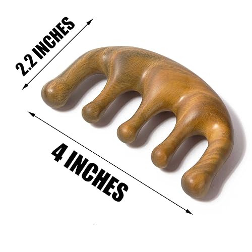 Miniatura 2 de Moreinday Peine de masaje para el cuero cabelludo, peine de masaje de sándalo verde, masajeador de cabeza para el crecimiento del cabello, masaje de