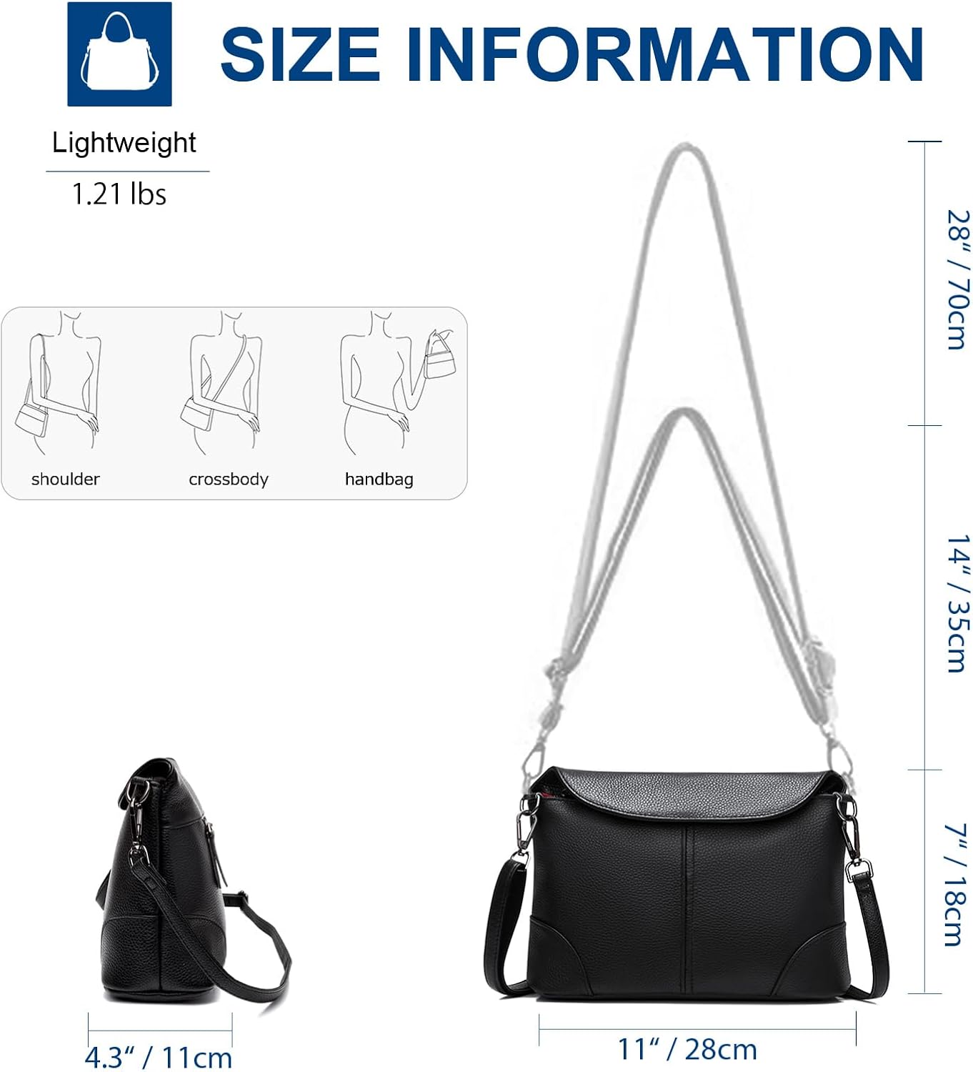 Genuine Leather Crossbody Bags for Women Medium Shoulder Purses Clutch Purses - Image 4