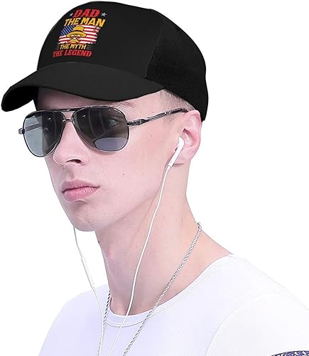 Miniatura 4 de LIFANGMI Adjustable Dad The Man The Myth The Legend Baseball Cap for Men Women Baseball Hat Outdoor Casual Breathable Caps Trucker Hats Sun Hat Black