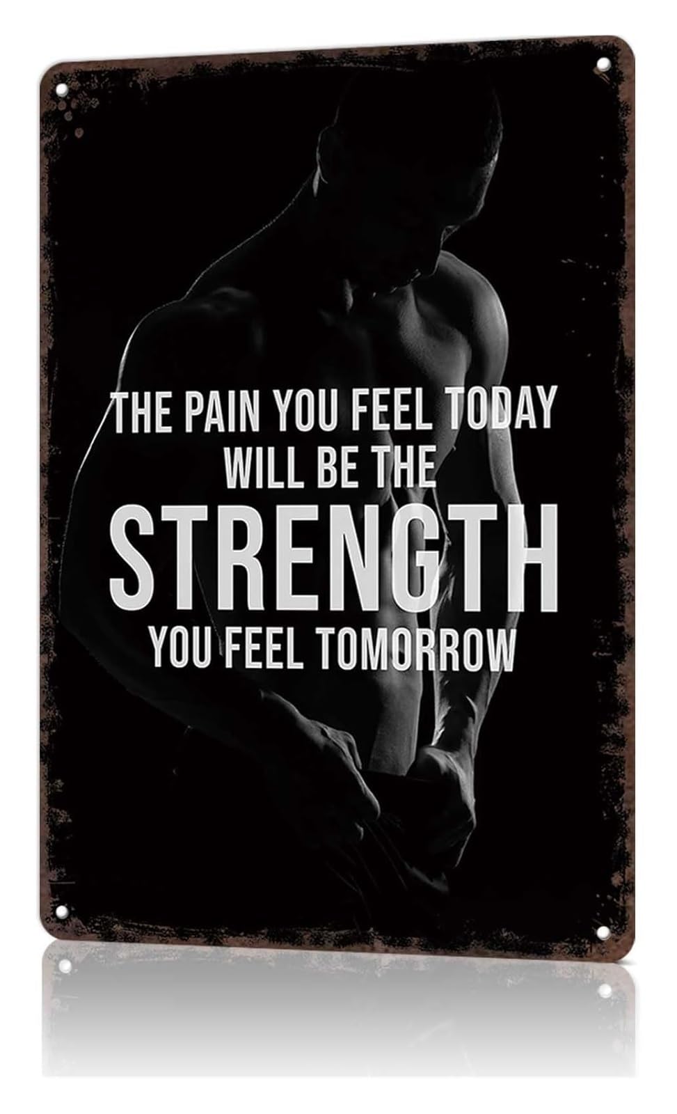 ZDVHOMCB Retro Todays Pain Tomorrows Gain Metal Tin Sign Gym Quote Wall Plaque For Weight Room Garage Gym Training Zone 8 X 12 inch