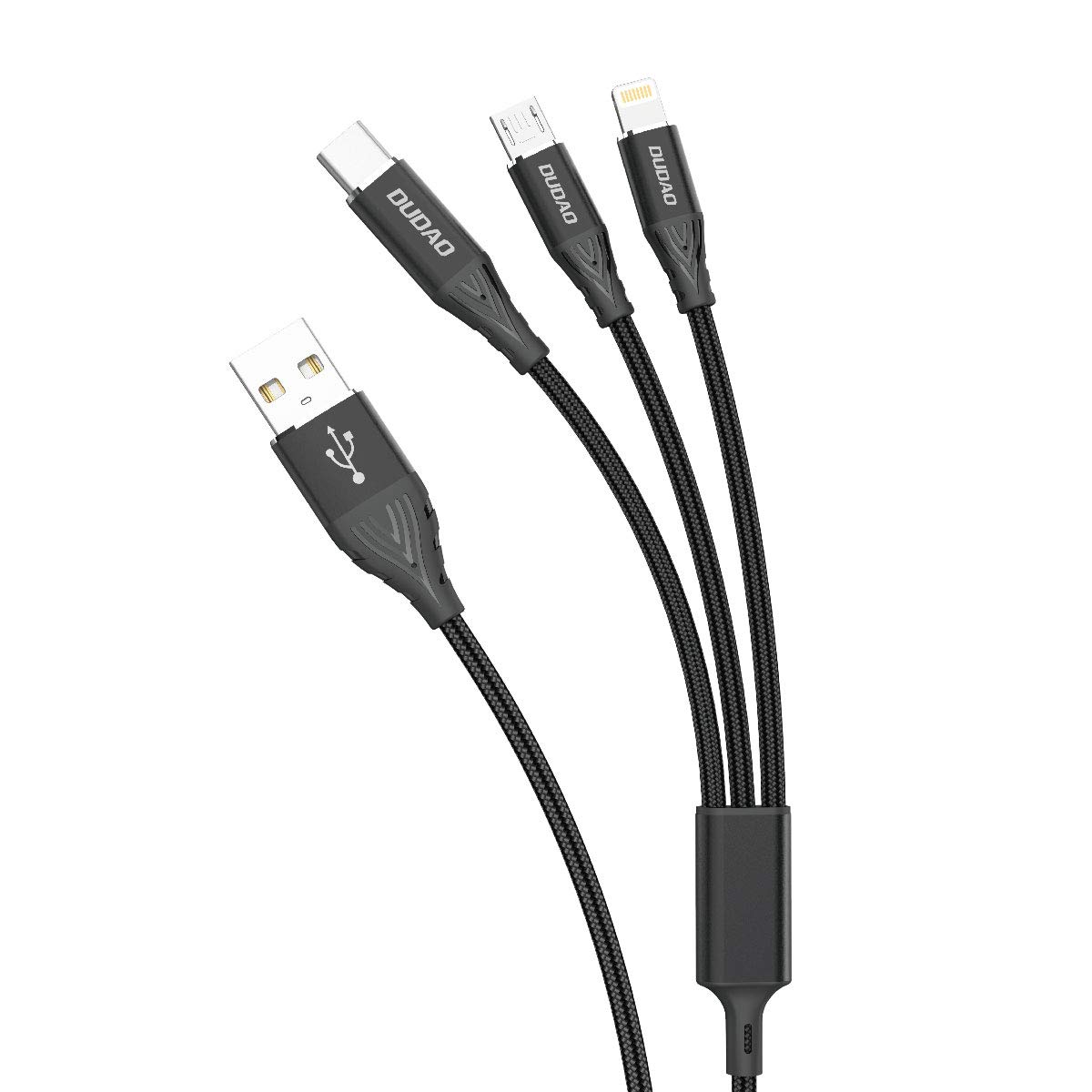 DUDAO 3.0A 3-in-1 Tough Braided Cable with Fast Charging Multi Charge Option at Same Time for Micro USB (1.5m, Black) (B089T974X6) Amazon Price History, Amazon Price Tracker