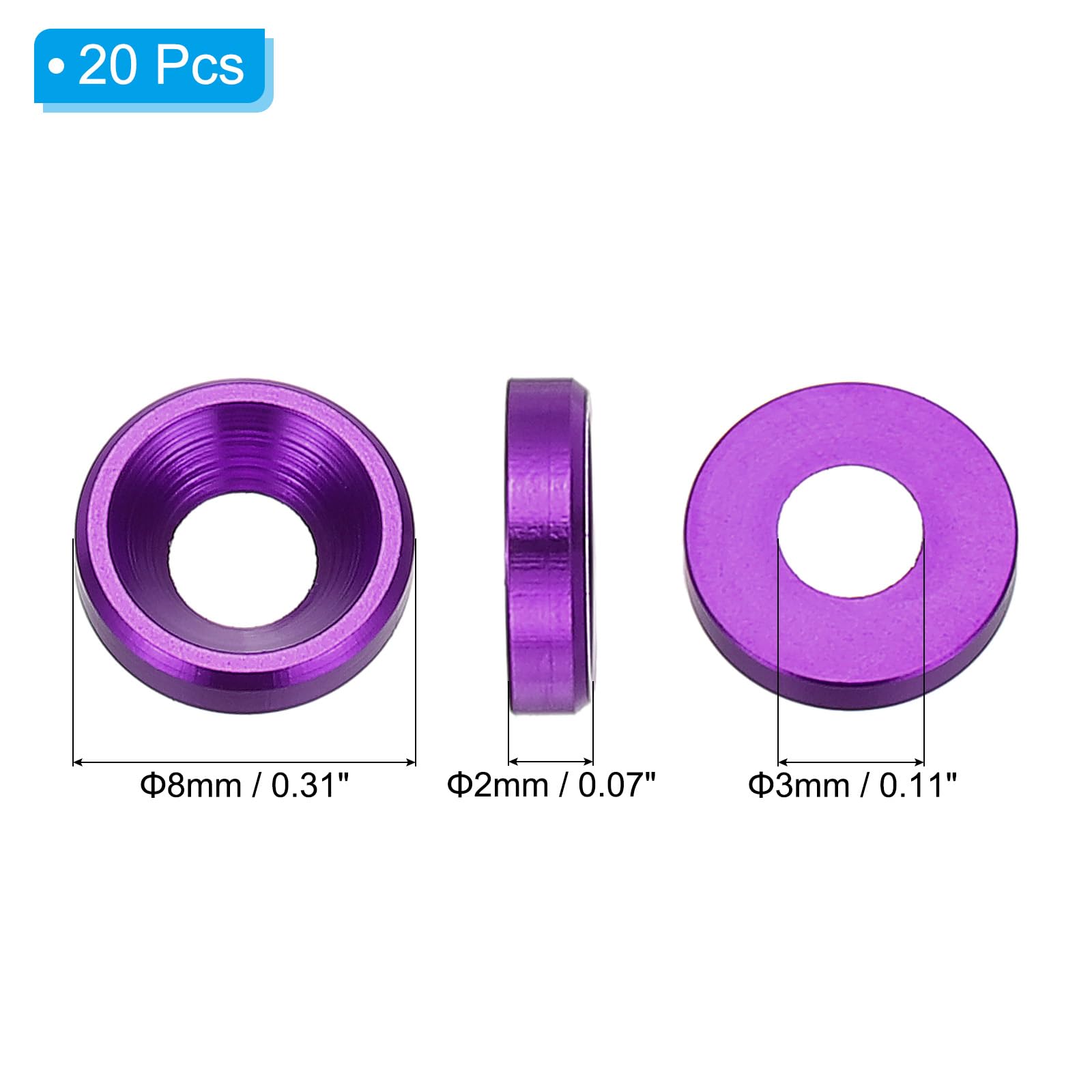 PATIKIL M3 Finishing Countersunk Washers - Image 2