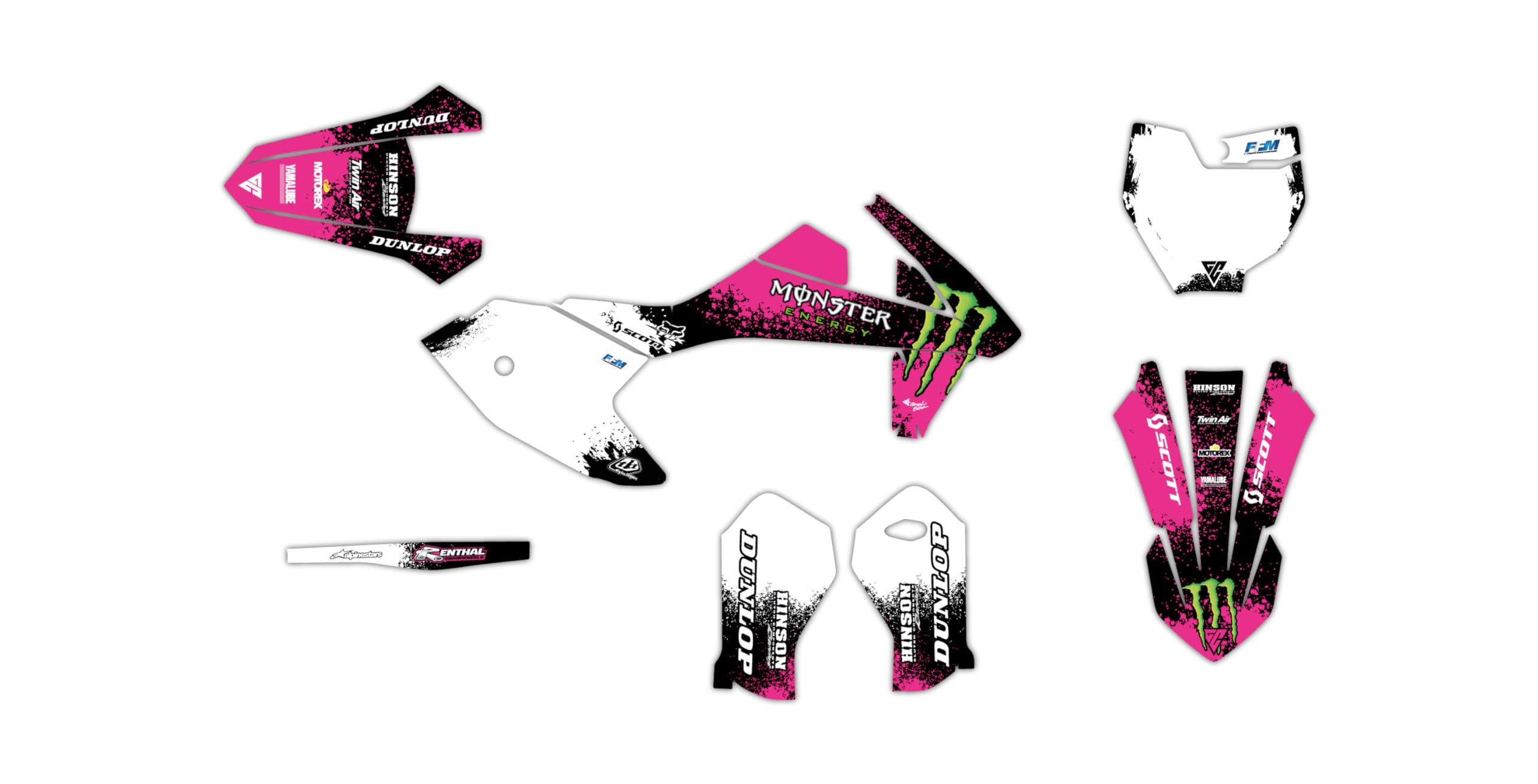 Deko-Set für Motorrad KTM SX 50 2016 bis 2023, Splash, Rosa