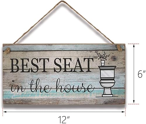 Miniatura 2 de Yankario Divertido letrero de decoración de pared de baño decoración rústica de granja arte de pared de 12 x 6 pulgadas placa de madera para mejor