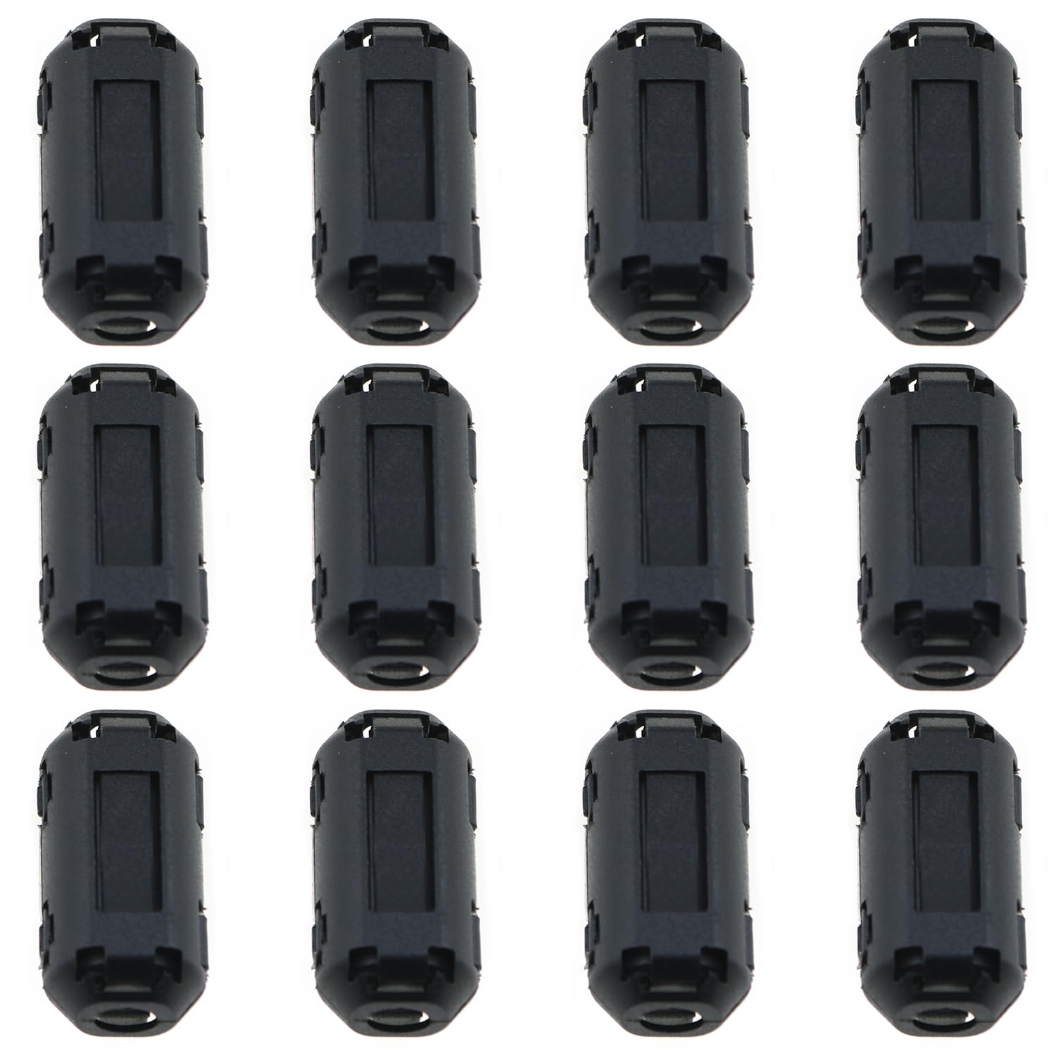LUORNG 12PCS 3.5mm Inner Diameter Degaussing Filter Anti Jammer Black Degaussing Filter Anti Jammer Noise Filter for Home Appliance and Electronic Device