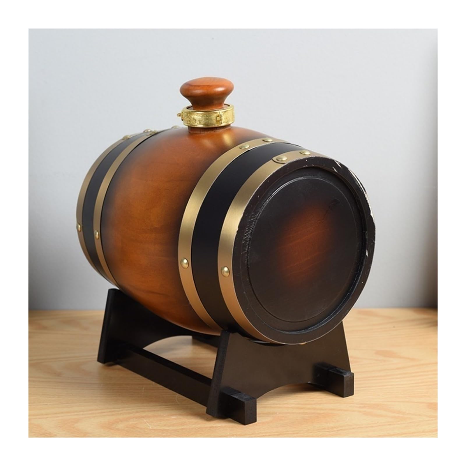 Botte di legno di rovere, per uso domestico, per vino rosso, serbatoio interno, barile per vino, barbecue, birra, vino (1,5 L)
