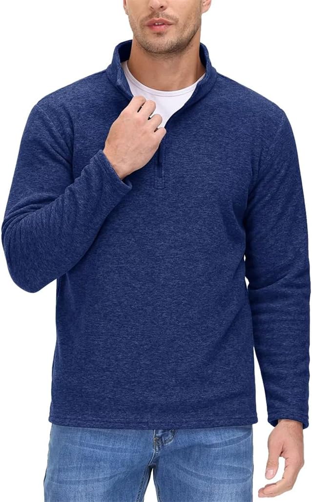 Dninmim Heren Solid Hoge Kraag Rits Trui Herfst Casual