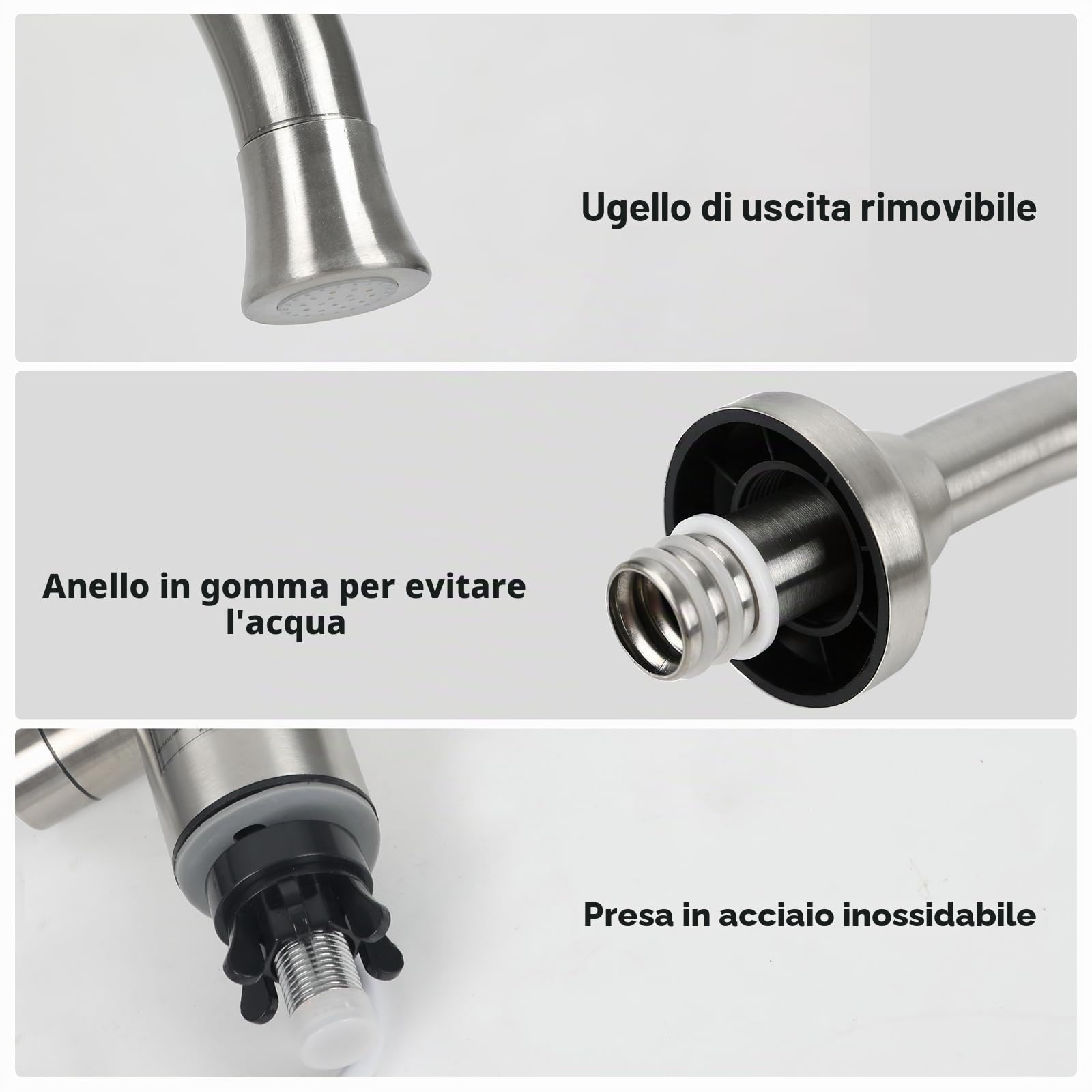 Rubinetto elettrico con scaldabagno istantaneo,CEIEVER rubinetto di riscaldamento elettrico temperatura regolabile 30-55℃ Raccordi elettrici 230V rubinetto elettrico in acciaio inox per cucina