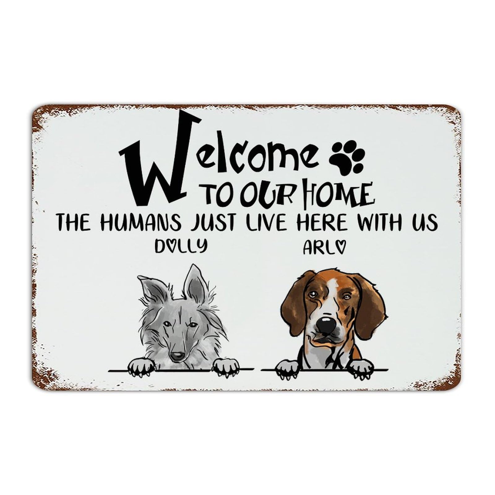 Panneau en métal Welcome to Our Home plaque aluminium de décoration mur