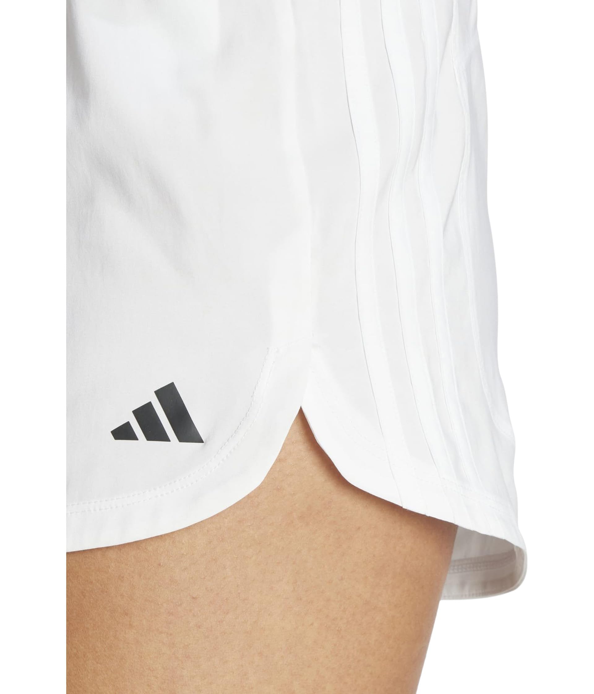 adidas Pacer Training 3 Stripes Woven High Rise Short Donna, Bianco/Bianco, M